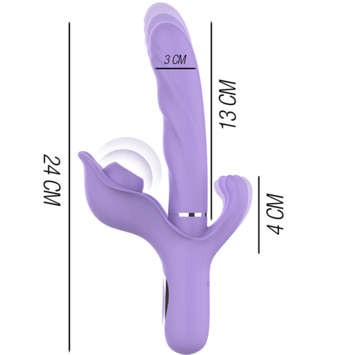 INTENSE - VIBRADOR DE SUCÇÃO MULTIFUNCIONAL BILLIE RECARREGÁVEL COM BOTÃO ROXO