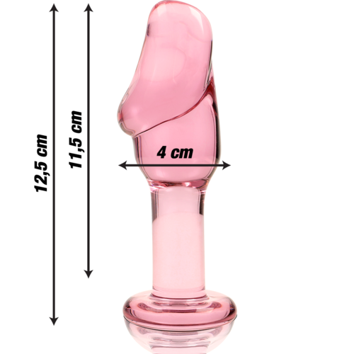 NEBULA SERIES BY IBIZA - MODELO 6 PLUG ANAL VIDRO BOROSILICADO ROSA 12.5 CM -O- 4 CM