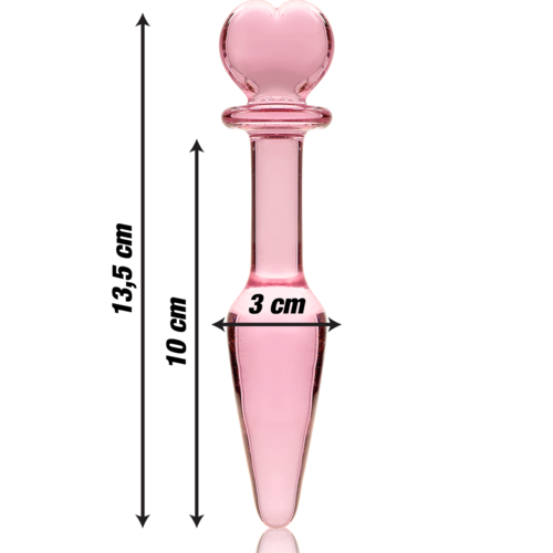 NEBULA SERIES BY IBIZA - MODELO 7 ANAL PLUG VIDRO BOROSILICADO ROSA 13.5 CM -O- 3 CM