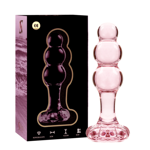 NEBULA SERIES BY IBIZA - MODELO 1 PLUG ANAL VIDRO BOROSILICADO ROSA 10.5 CM -O- 3 CM