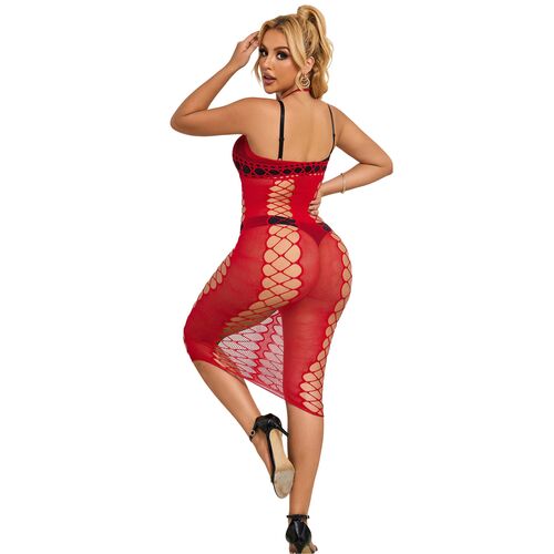 SUBBLIME - 952327 VESTIDO LONGO RED FISHNET TAMANHO ÚNICO