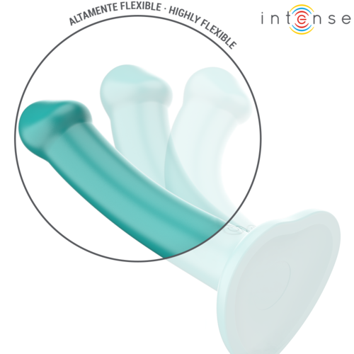 INTENSE - KATIE Vibrador com ventosa, 10 vibrações, azul escuro, controle remoto.