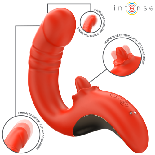 INTENSE - PAULINA VIBRADOR E ESTIMULADOR EM FORMATO DE U VERMELHO
