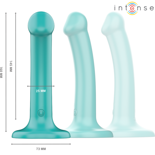 INTENSE - KATIE Vibrador com ventosa, 10 vibrações, azul escuro, controle remoto.