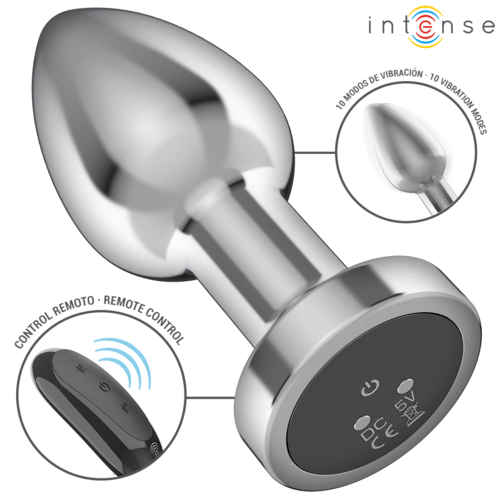 INTENSE - PLUG ANAL 10 VIBRAÇÕES METAL COM CONTROLE REMOTO M