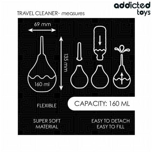ADDICTED TOYS - LIMPADOR ANAL DE VIAGEM TAMANHO M 160 ML