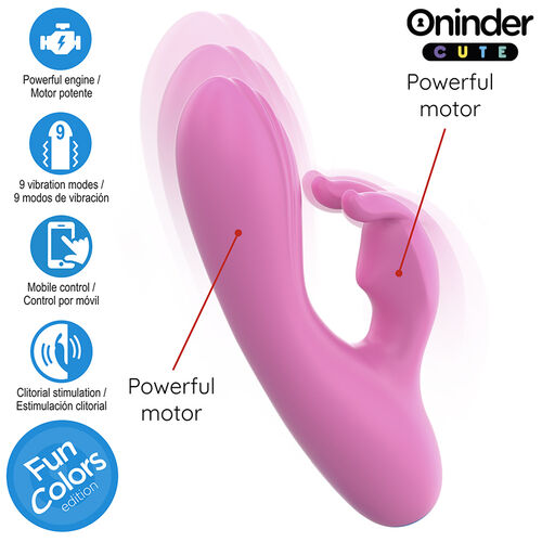 ONINDER CUTE - VIBRADOR LOVE BUNNY PARA PONTO G E CLITÓRIS - APLICATIVO MUNDIAL GRATUITO