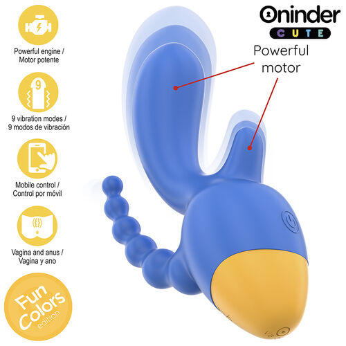 ONINDER CUTE - LOVE 3 SOME VIBRADOR TRIPLO - APLICATIVO MUNDIAL GRATUITO