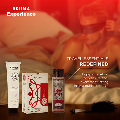 BRUMA XPERIENCE - KIT TENTAÇÃO DOCE DE MORANGO VIBRO-ORGÁSMICO