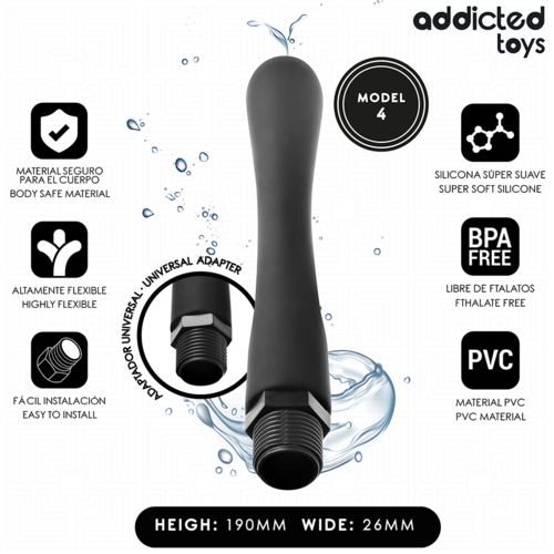 ADDICTED TOYS - LIMPADOR ANAL COM ADAPTADOR UNIVERSAL MODELO 4
