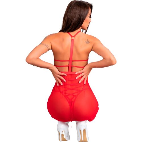 LIVCO CORSETTI FASHION - PAPAI NOEL CANDY LC 90722 CAMISOLA DE NATAL + CALCINHA FIO DENTAL