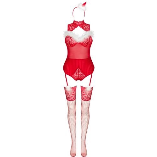 LIVCO CORSETTI FASHION - LIMPID SNOWFLAKES LC 90604 BODY + MEIAS + TIARA DE NATAL