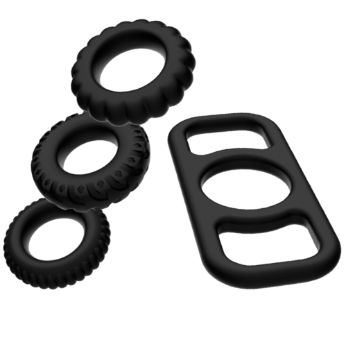 ADDICTED TOYS - CONJUNTO DE ANÉIS DE GALO 4 PEÇAS