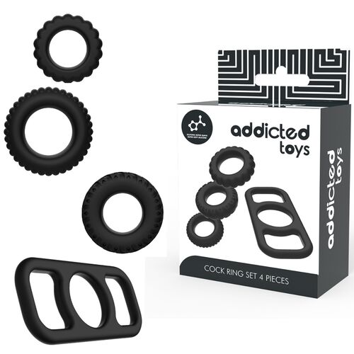 ADDICTED TOYS - CONJUNTO DE ANÉIS DE GALO 4 PEÇAS